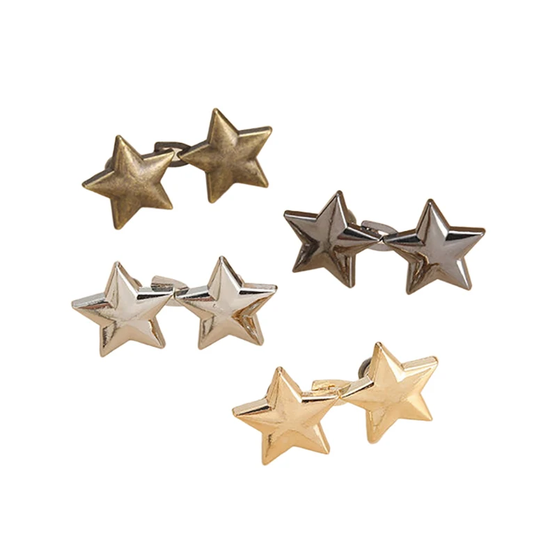 1 пара Съемная Металлическая пуговица со звездами для юбки и брюк