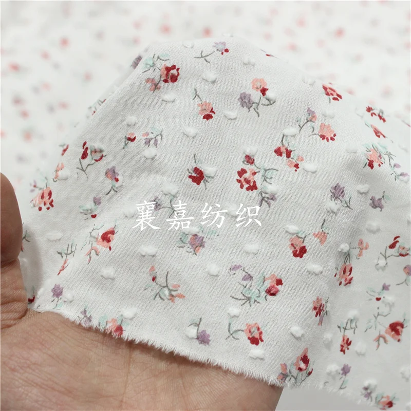 

50X135cmPure Cotton Fabric Woven Jacquary Small Crushed Flower Fabric