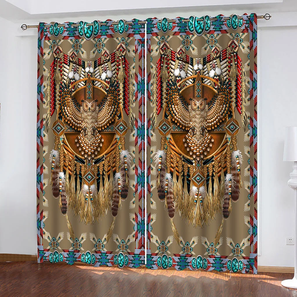 Светонепроницаемые шторы с 3D индийским узором домашнее украшение