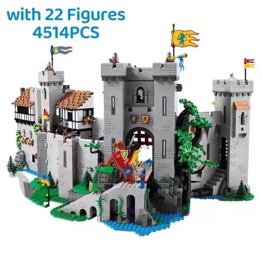 

IN STOCK Creative 10305 Castle Knights Bricks Diy Military War 4514pcs Icon Building Blocks Toys For Kids Christmas Gifts