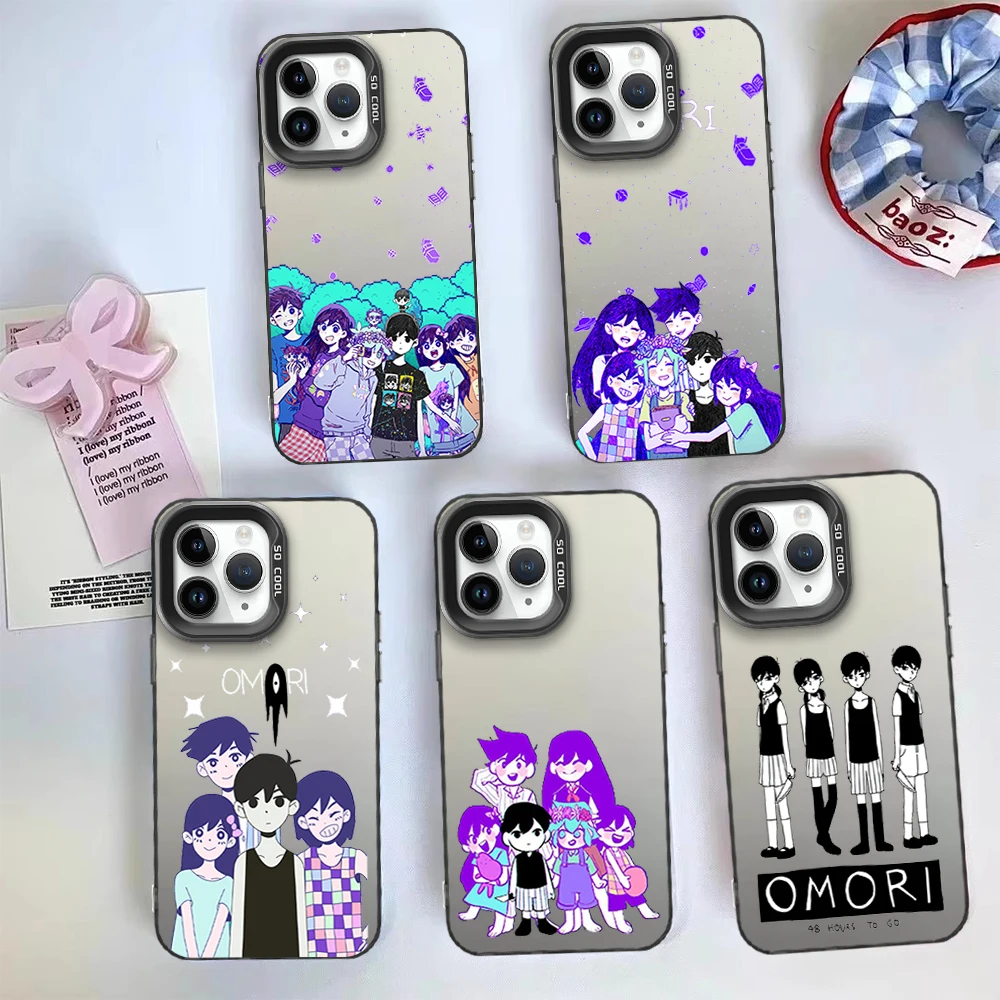 Фото Чехол для телефона с видеоиграми Omori, серебряный чехол, подходит для iPhone 12, 11, 13, 14, 15, 16 Max Pro Plus Spider Gwen IMD №1