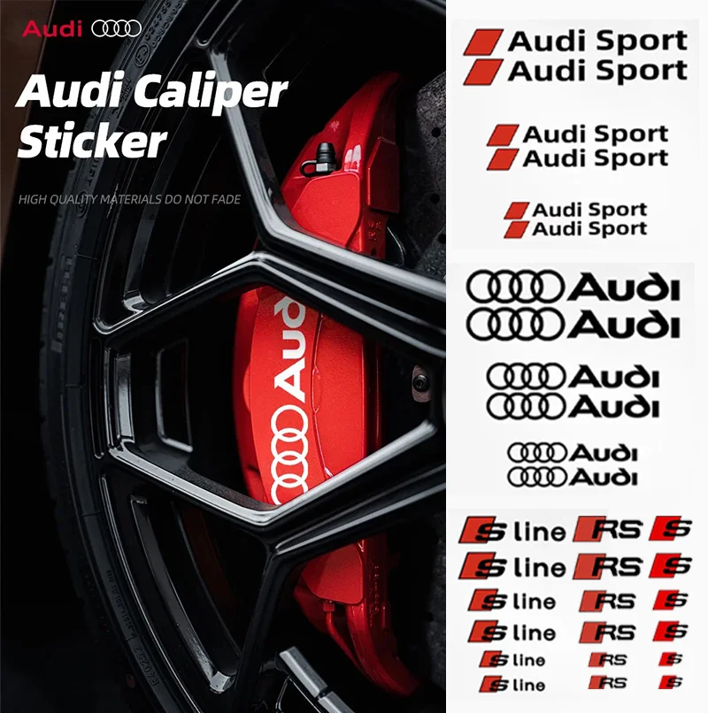 6 шт. термостойкие наклейки на Клещи для Audi Sport A3 A4 B8 8P B9 8V B6 A5 B7 A1 A6 C6 Q3 Q5 C7 8I TT