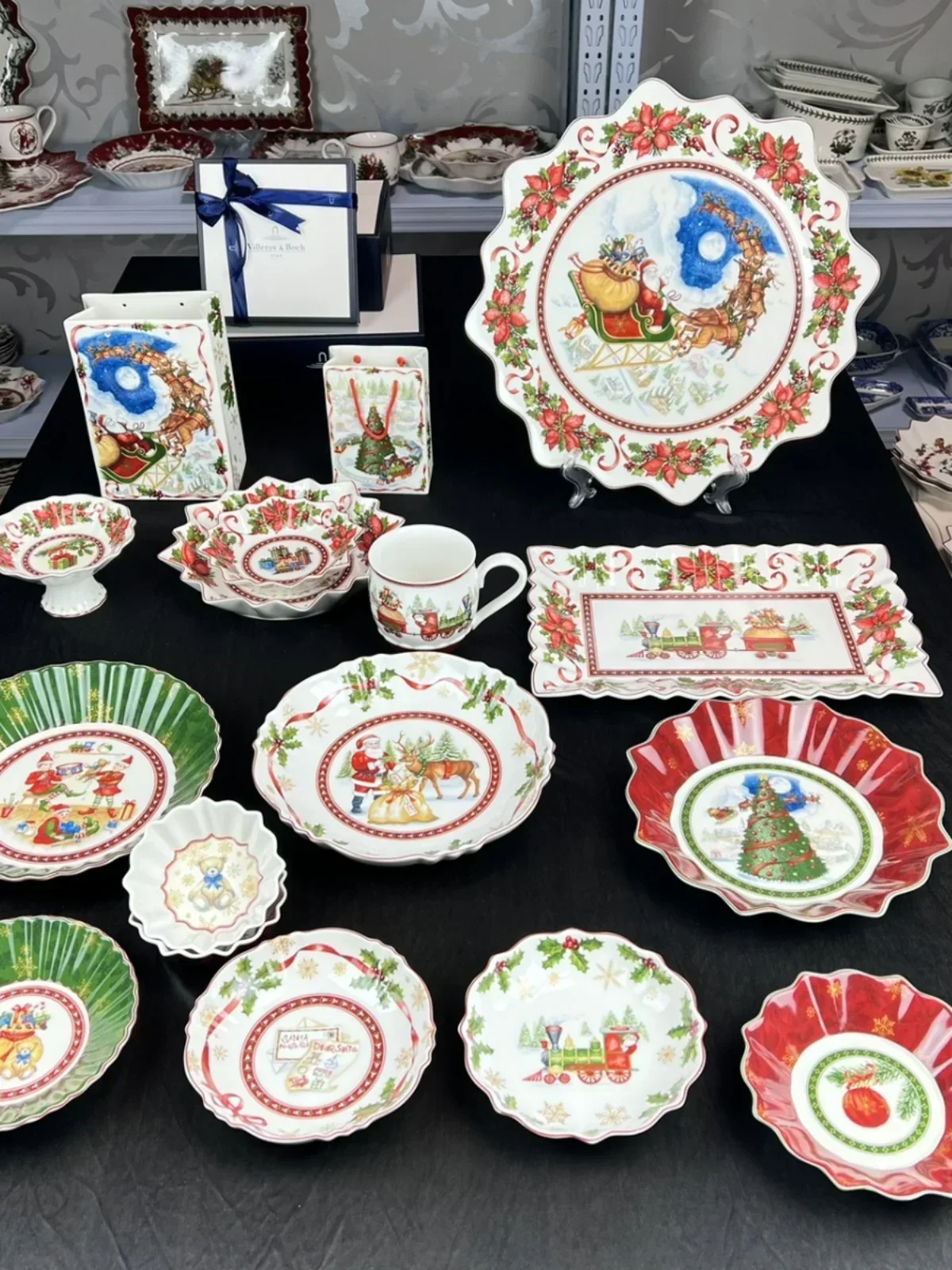 Немецкая Рождественская посуда VB Европейский салат с волнистыми краями