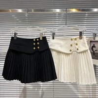 online celebrity 2022 spring new metal buckle wide waist design a line jk skirt pleated skirt korean fashion clothing empire y2k