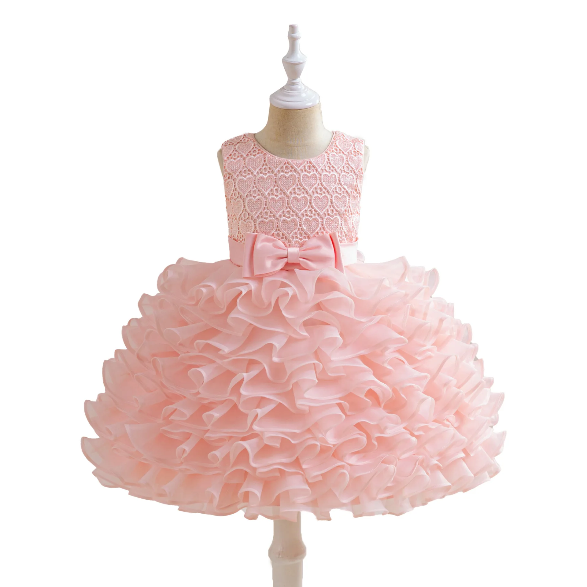 Платья принцессы для девочек с блестками многослойные пышные детские платья