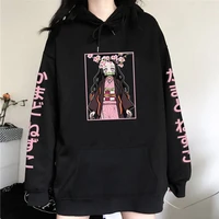 demon slayer anime hoodie graphics print sweatshirts long sleeve tops pullovers casual fashion tops cartoon unisex clothes