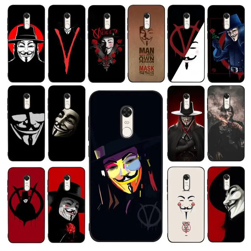 

Disney V for Vendetta Phone Case for Redmi 5 6 7 8 9 A 5plus K20 4X 6 cover