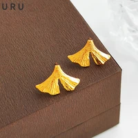 fashion jewelry geometric stud earrings s925 needle simply design high quality brass golden color earrings for women girl gifts