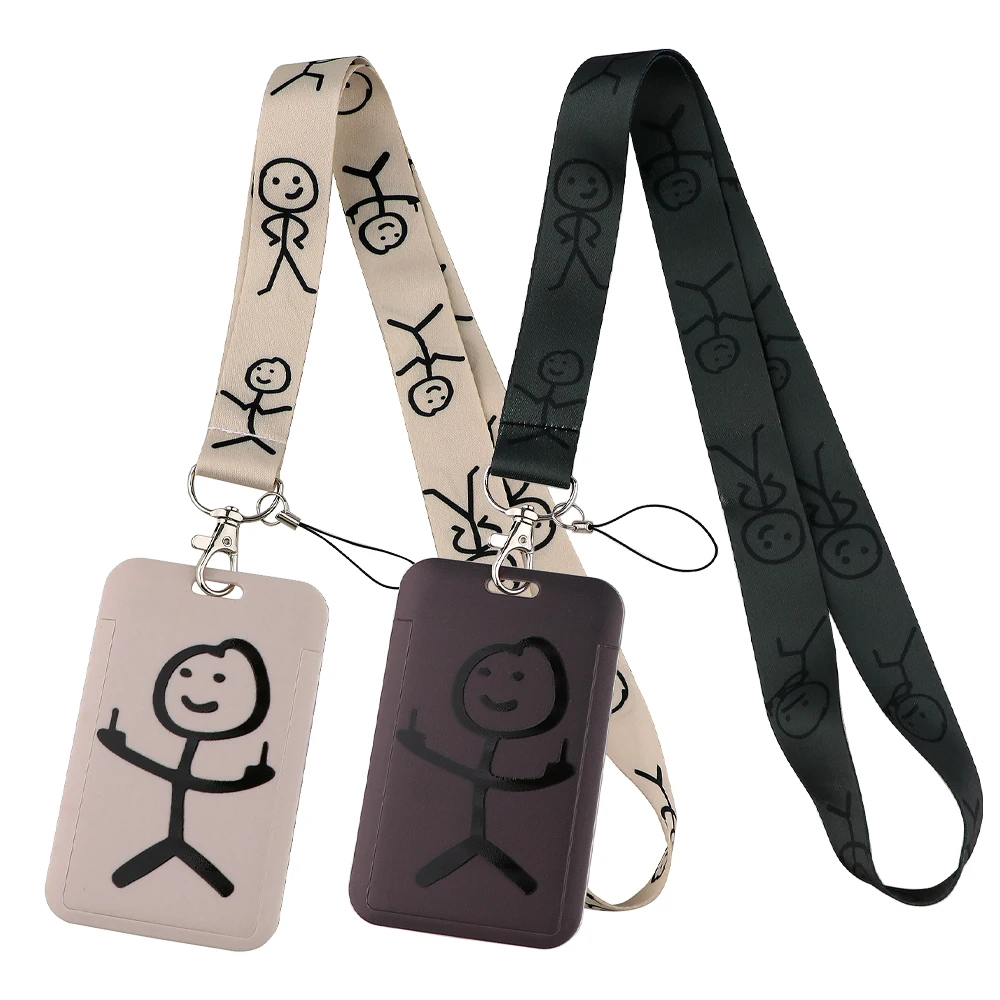 

Matchstick Man Lanyard Keychain ID Credit Card Cover Pass Mobile Phone Neck Straps Lariat Badge Holder Key Holder Accessories