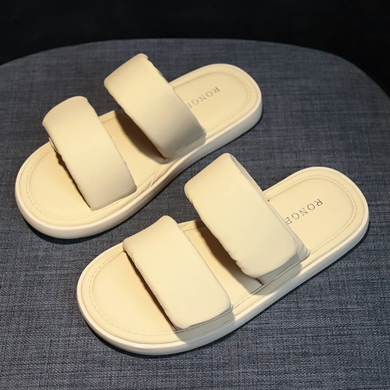 Green Summer Slippers For Women Flat Soft Comfort Beach Sandals Women Flip Flops 2023 New Designer Ladies Outdoor Fashion Shoes