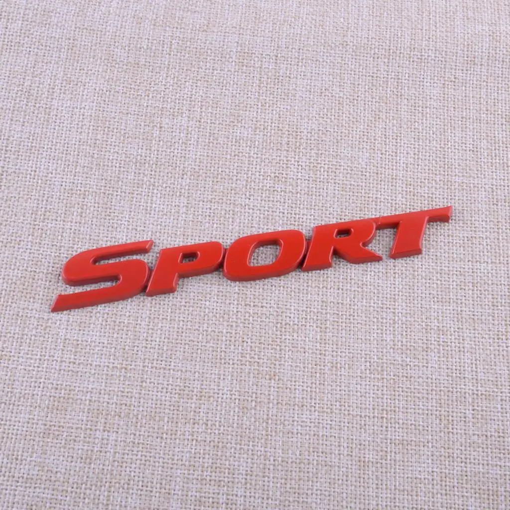 

Red Universal Car 3D SPORT Logo Emblem Badge Sticker Trunk Tailgate Bumper Decoration Accessories