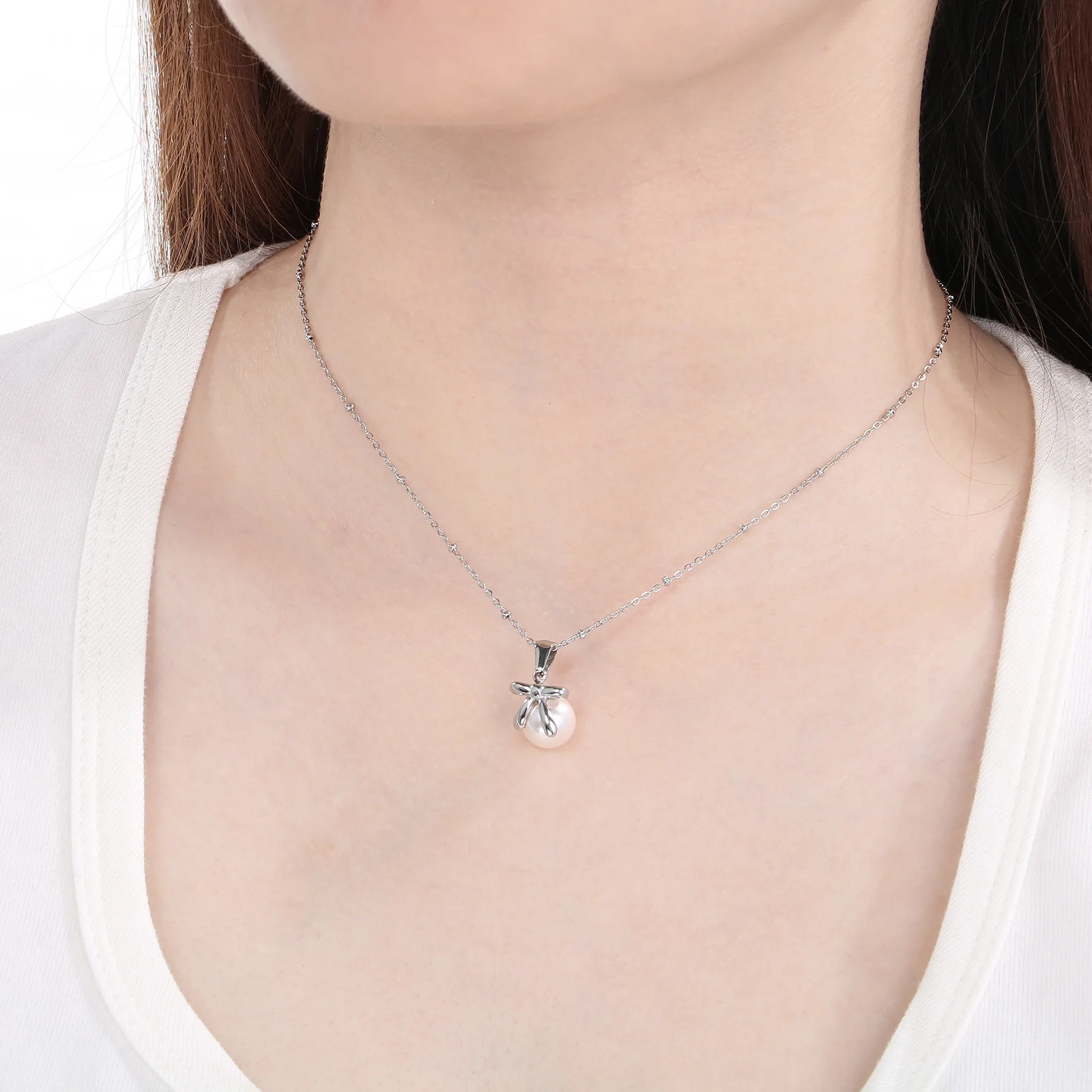 Комплект из колье и серёг нержавеющей стали с кулоном-бабочкой