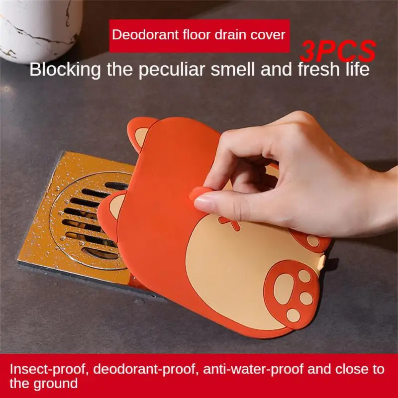 

3PCS Floor Drain Creative Cute Pattern Decoration Room Durable Preventing Bedbugs And Refreshing Air Thickened Material Cartoon