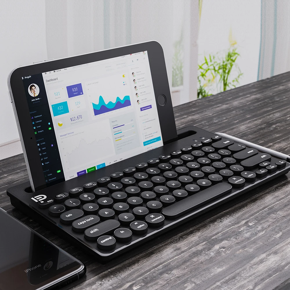 78 keys Office Bluetooth and 2.4G Wireless Keyboard Dual Mode for Laptop Macbook iPad Tablet Phone Windows Mac iOS Android |