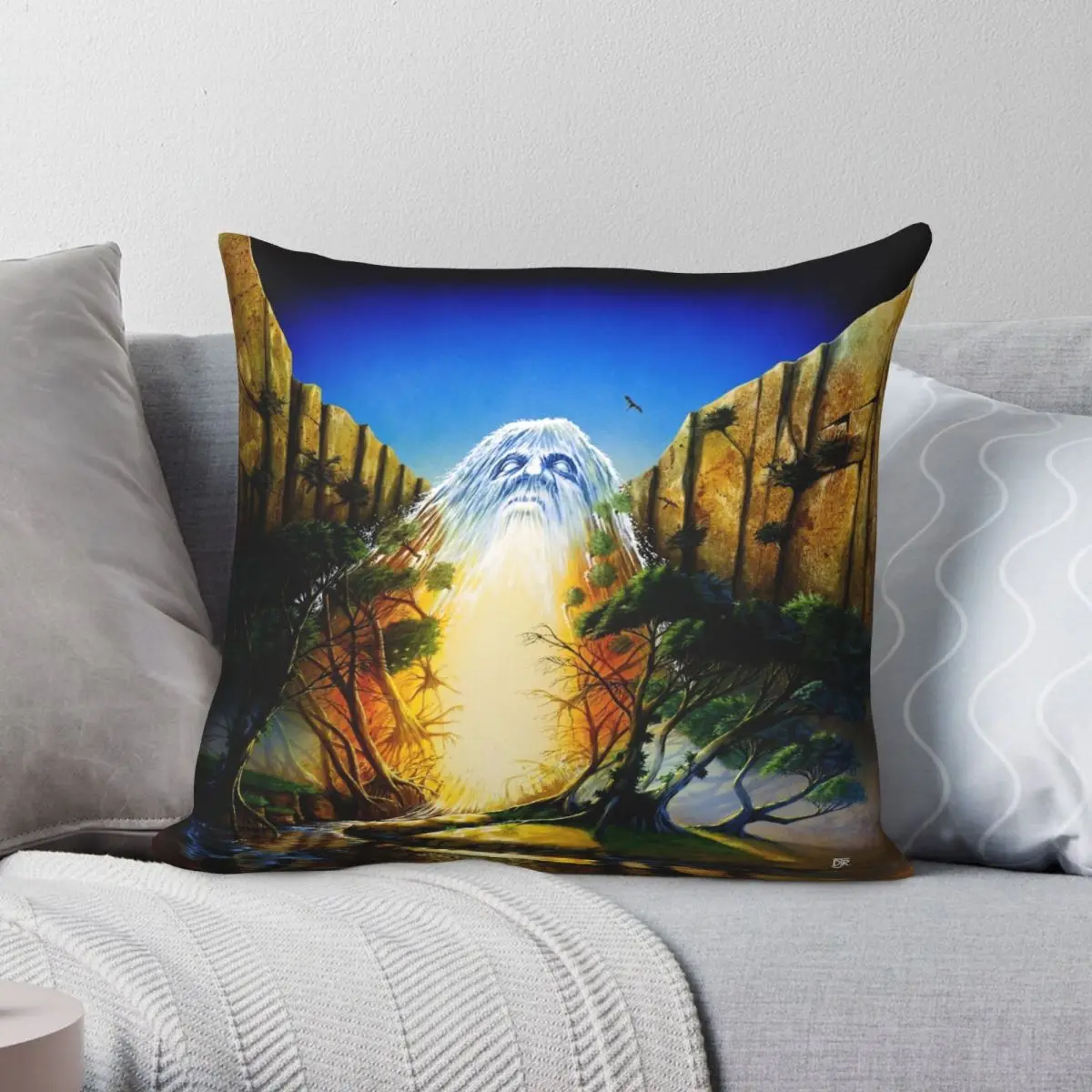 

David Rowe Shadow Of The Beast III Square Pillowcase Polyester Linen Velvet Creative Zip Decor Home Cushion Cover 18"