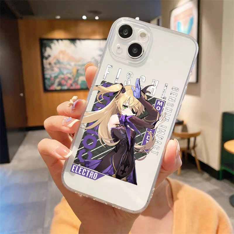 Genshin Impact Hu Tao Cute Luxury Transparent Soft Phone Case For iPhone 14 13 12 11 Pro Max XS X XR SE3 7 8 Plus Cover Fundas