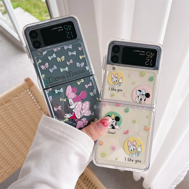 

Folding Fresh Cartoon Cute Animals Phone Case for Samsung Galaxy Z Flip 3 5G Hard PC Back Cover for ZFlip3 Case Protective Shell