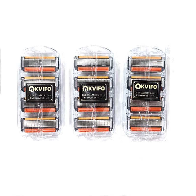6-слойные сменные лезвия KVIFO для мужских бритвенных станков Безопасная бритва