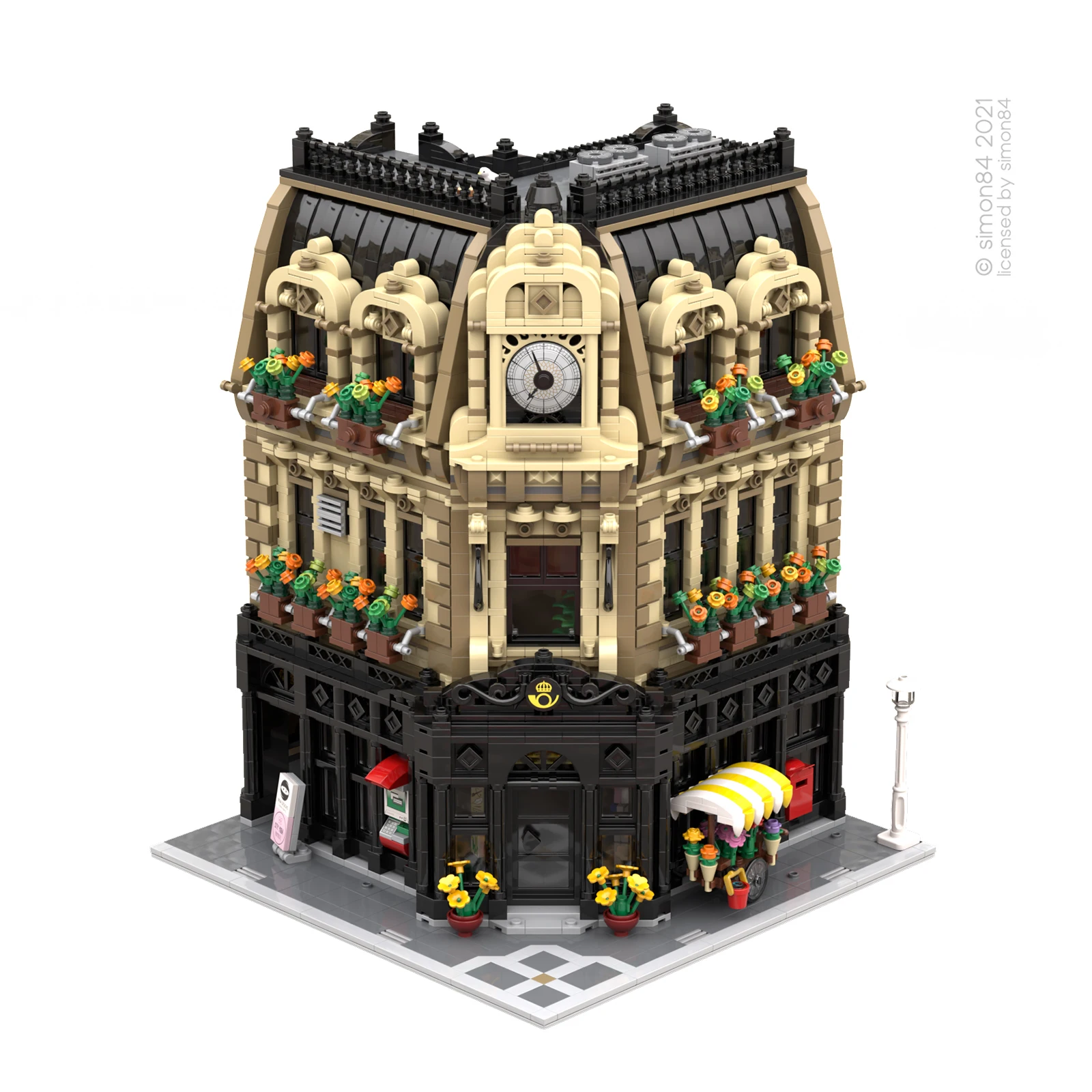 

Authorized MOC-88507 4534Pcs+ Corner Post Office Model Street Scene Modular Building Blocks Set Compatible with 10260 10270