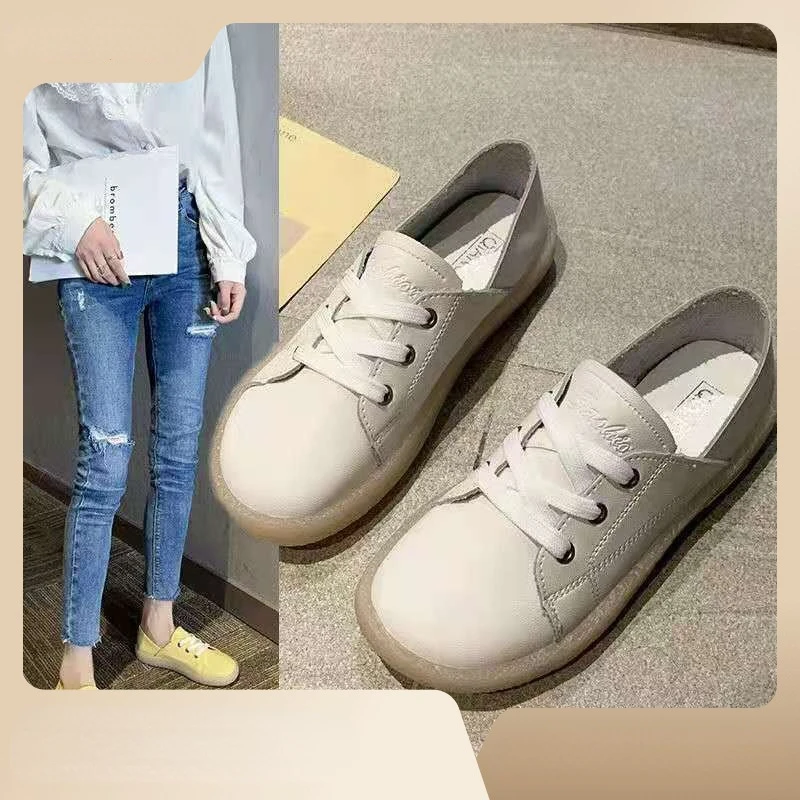

2023 Spring and Autumn New Style Flat Leisure Women's Shoes One Kick Shallow Mouth Women's Shoes