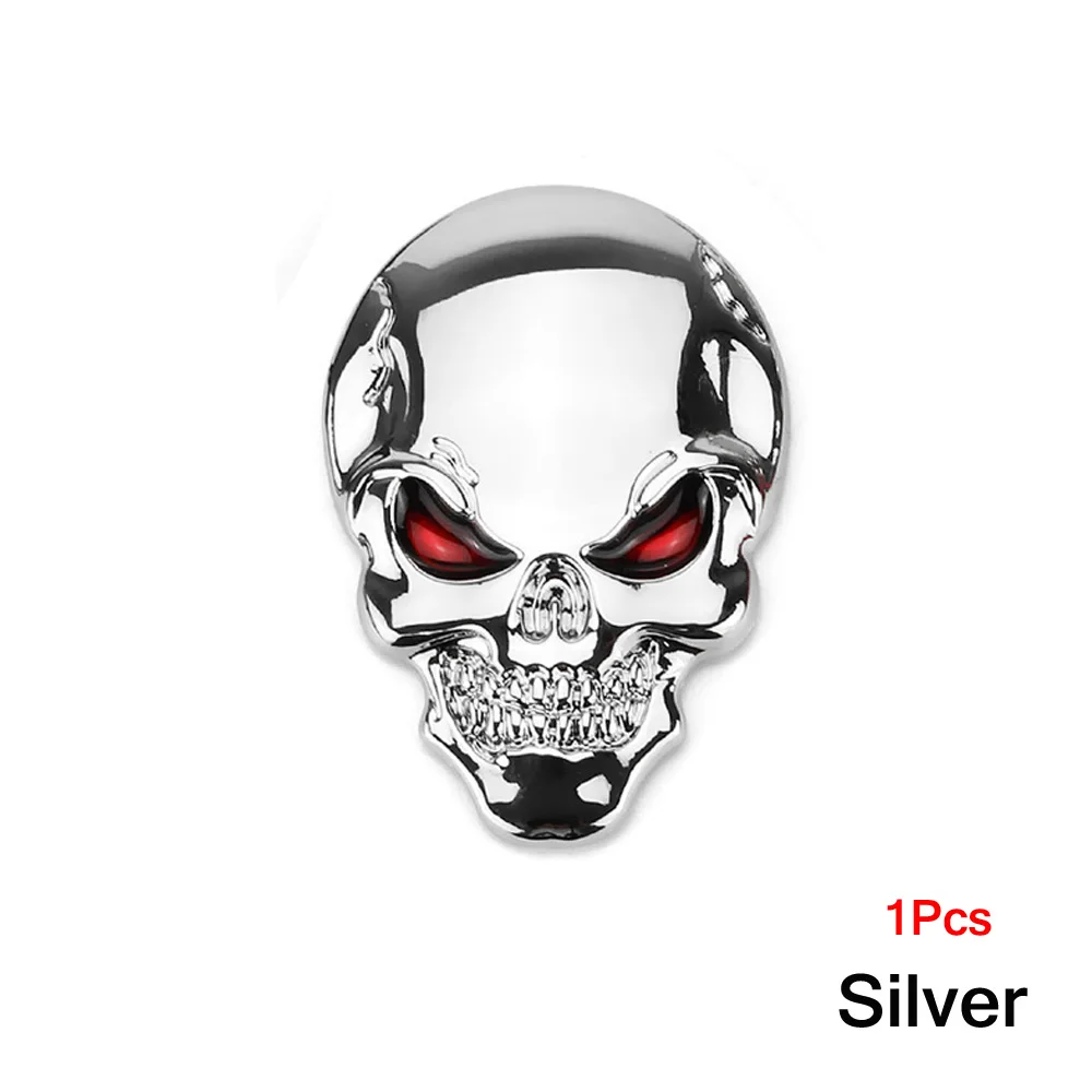 

Металлическая 3d-эмблема с логотипом черепа, 1 шт., значок, наклейка, наклейка на корпус автомобиля, внедорожника, внешняя крышка, наклейки для крыла, Стайлинг автомобиля