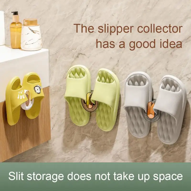 

Multi-purpose Slipper Shelf No Punching Shoes Rack Space Saving Wall-mounted Shoe Storage Rack For Bathroom Home Storage Shelf