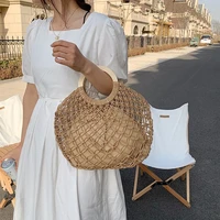 summer leisure hollow out straw bag woman retro designer large capacity women handbag fashion beach vacation shopping purse lady