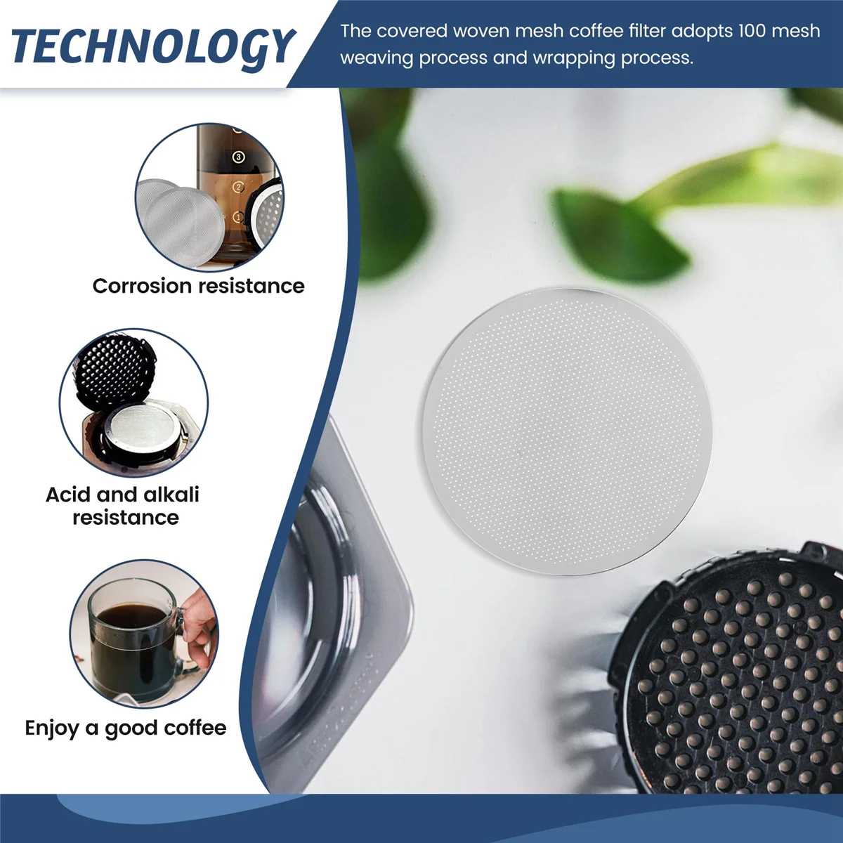 Металлическая многоразовая сетка для фильтра кофе AeroPress кофеварка эспрессо