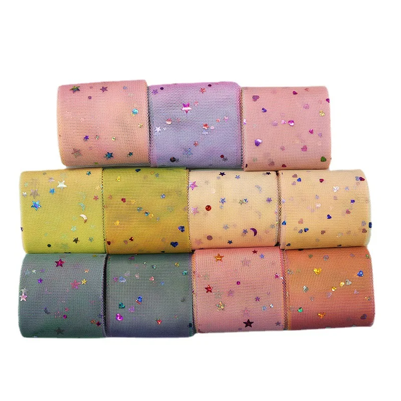 5 ярдов/упаковка ленты из органзы с радужным градиентом