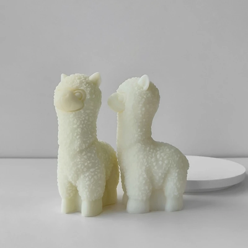 Силиконовая форма 3D маленькие альпаки животные свечи смола гипс инструмент для