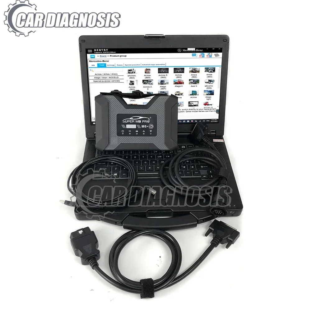 Фото Диагностический инструмент SUPER MB PRO M6 DAS XENTRY WIS EPC Wireless Star Diagnosis Tool Full Configuration для автомобилей, грузовиков и автобусов Mercedes-Benz с ноутбуком CF53 №2