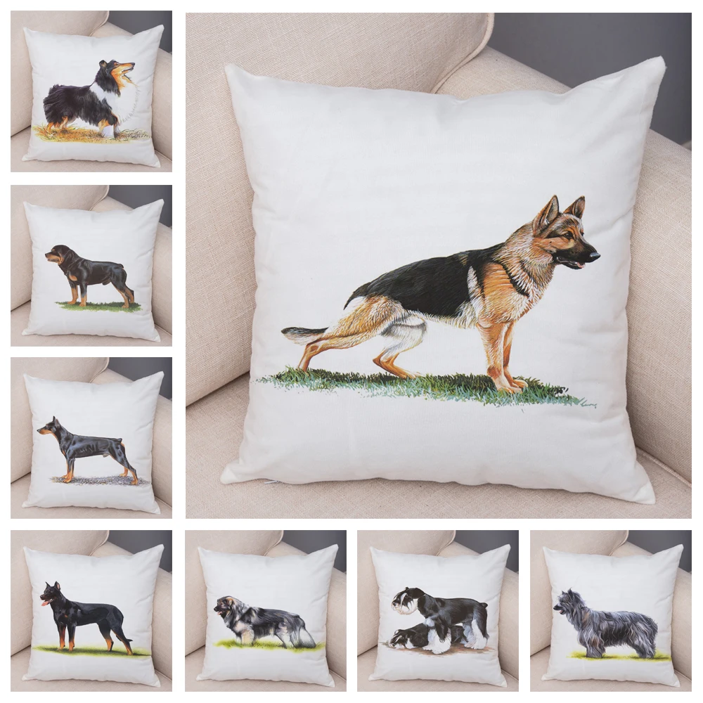 

Animal Yorkshire Husky Luxury Throw Pillow Case Cushion Cover Home Living Room Decorative Pillows For Sofa Bed Car 45*45 Nordic