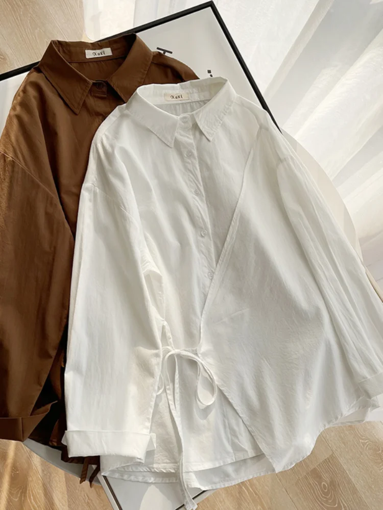 

Hsa 2022 Весенняя новая брендовая однотонная женская Вельветовая рубашка, женская блузка с длинным рукавом, Повседневная Свободная блузка большого размера, женские топы