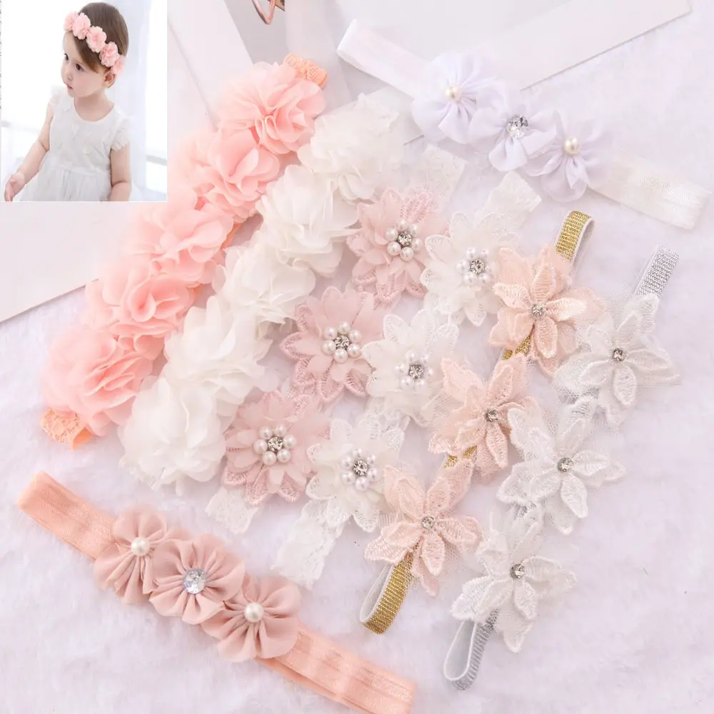 

baby headband korean newborn flowers headbands baby girls hair accessories DIY jewelry Children photographed photos accessory