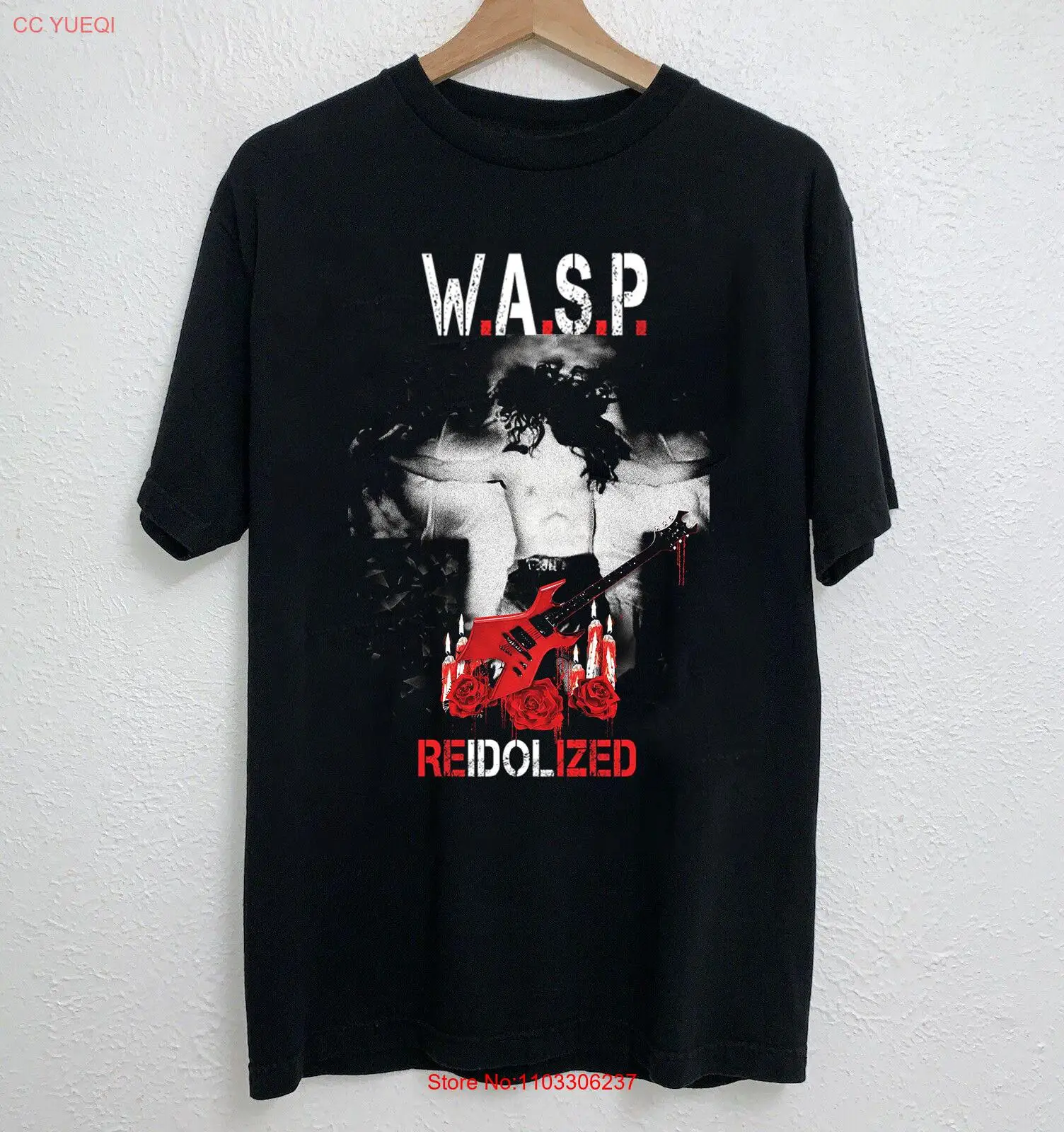 W.A.S.P. Черная хлопковая рубашка с коротким рукавом все размеры