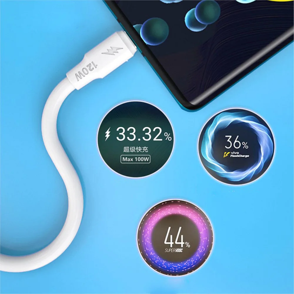 YOCPONO Compatible 120W high-power data cable Android Type-C phone 6A Bold super flash charging cable