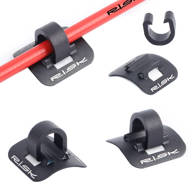 

6Pcs MTB Bike C-Clips Clamps Housing Hose Guide with Adhesive for SEAT for Brake Derailleur Shift Cables or Oil