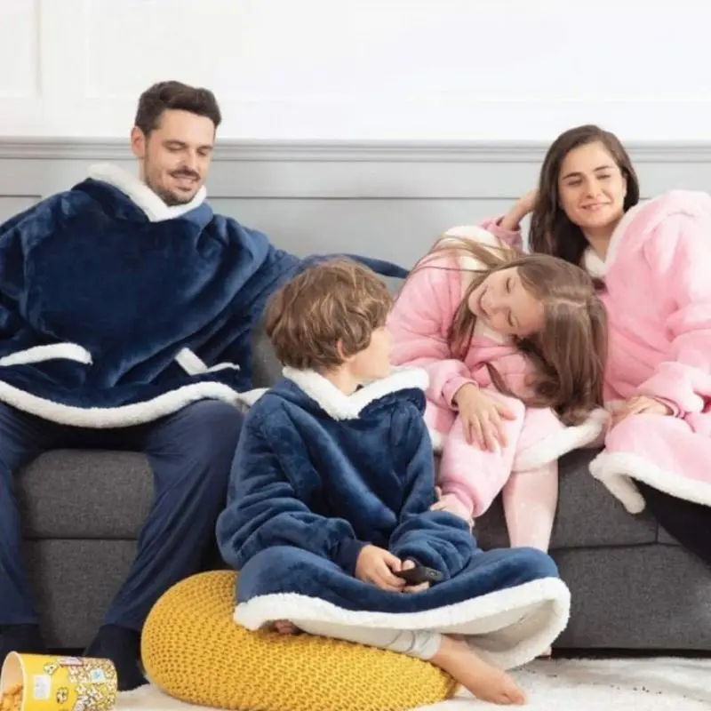 Oversize Sweater Hoodie Winter Pajamas Women's super dalian hoodie lambswool thermal blanket style winter clothing