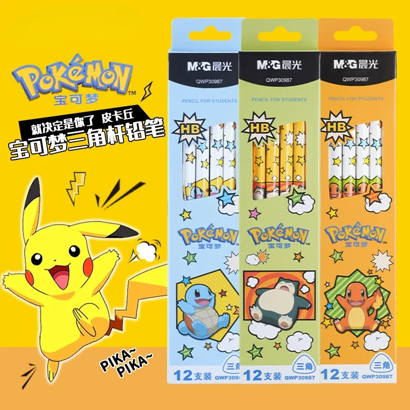 12 шт. карандаш с изображением Покемона Пикачу милый мультяшный аниме покемоном