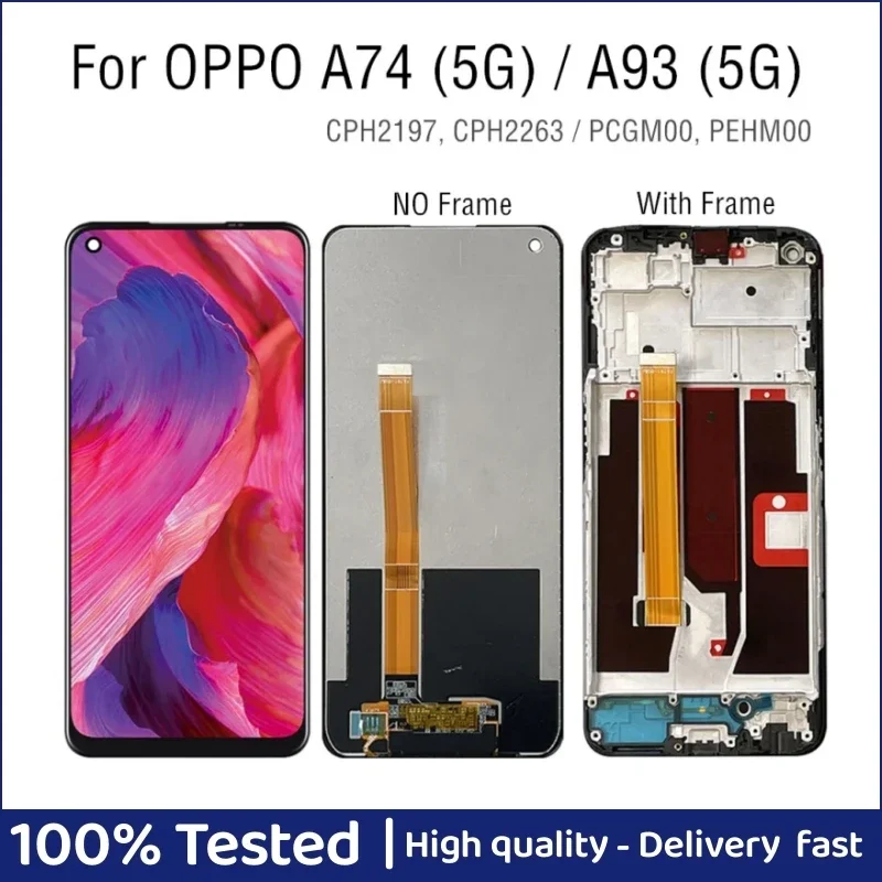 6 5-дюймовый ЖК-дисплей для OPPO A74 5G преобразователь сенсорного экрана в сборе