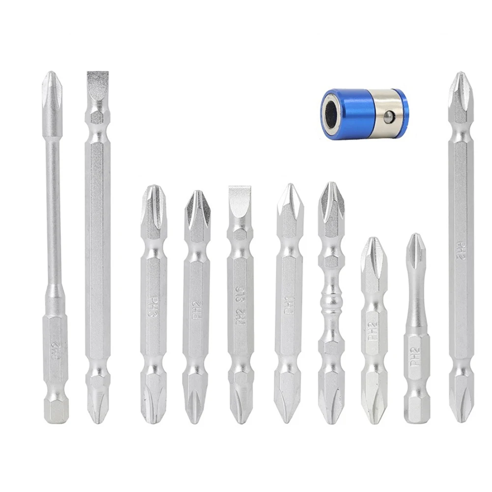 

11pcs/set 50/65/100mm Double Head Screwdriver Bits 1/4 Inch Hex Shank Cross Screwdriver Bit Magnetic Screw Driver Drill Bit