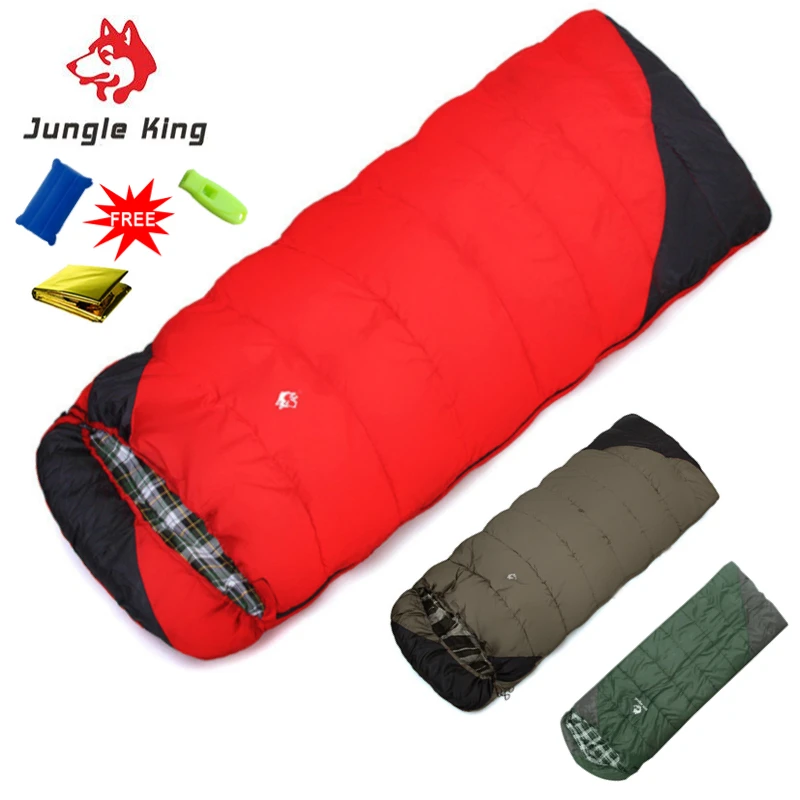 JUNGLE KING SD807 Winter Camping Sleeping Bag Portable Envelope Type Sleeping Bag Warm -18 °C Widening Thickening Sleeping Bags