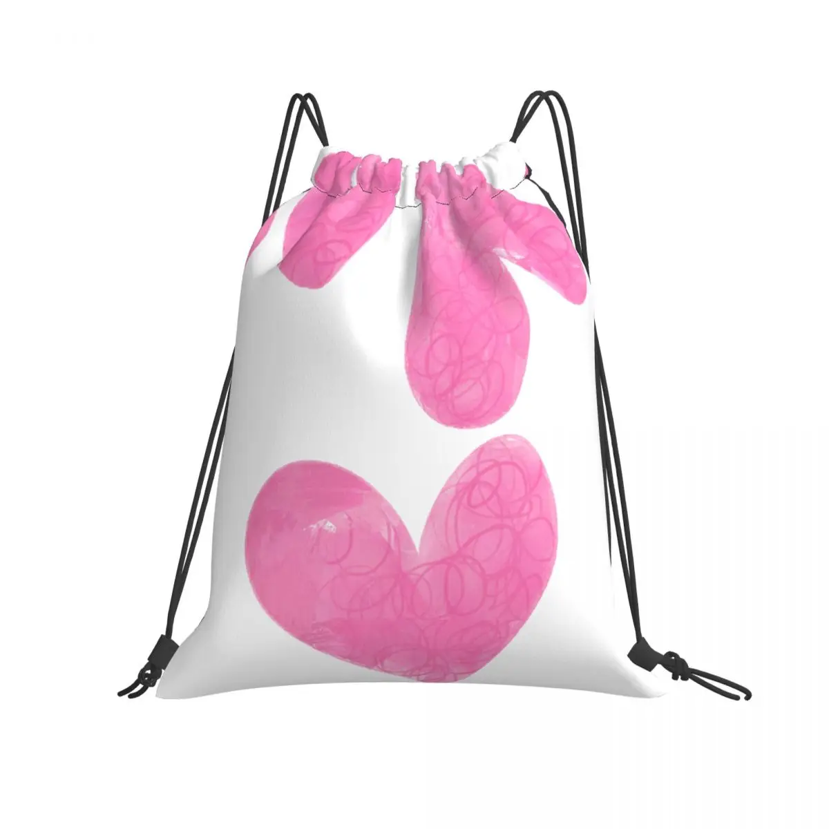 

Foldable Backpack for Gym Workout Outdoor Running Travel Cartoon School Eco Friendly Shopping Bag with Zipper Watercolor Love