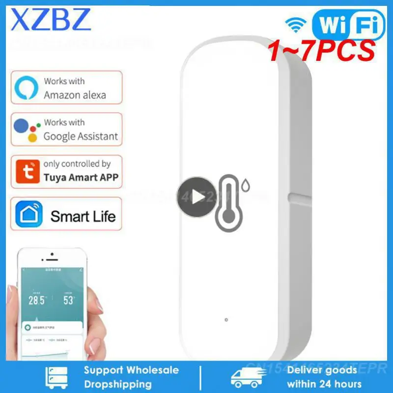 

1~7PCS Tuya WiFi Temperature Humidity Sensor Indoor Thermometer Hygrometer Smart Home Security Alarm System For Smart Life Alexa