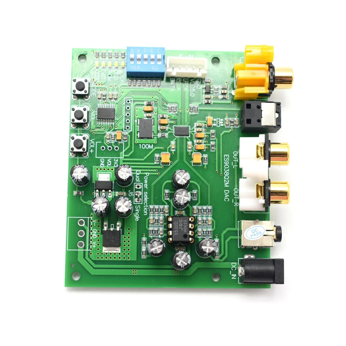 

DLHiFi ES9038Q2M I2S IIS DSD Coaxial Fiber SPDIF Digital Audio DAC Decoder Board 32Bit 384K for Amplifier Raspberry Pi