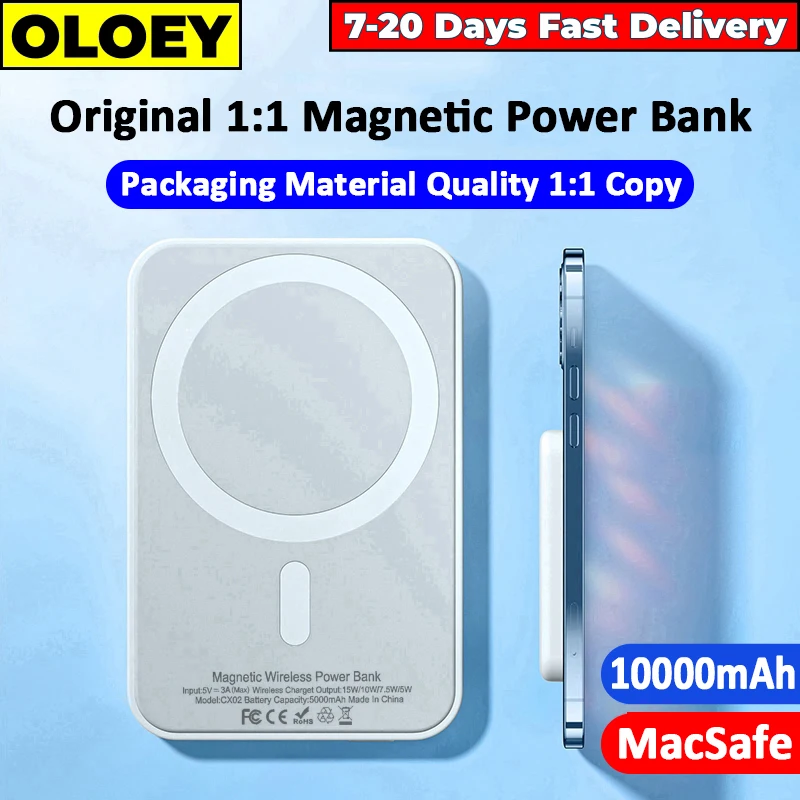 

Original 1:1 Copy Macsafe Powerbank Magnetic Wireless Power Bank For iPhone 12 13 14 15 Pro Max External Auxiliary Battery Pack