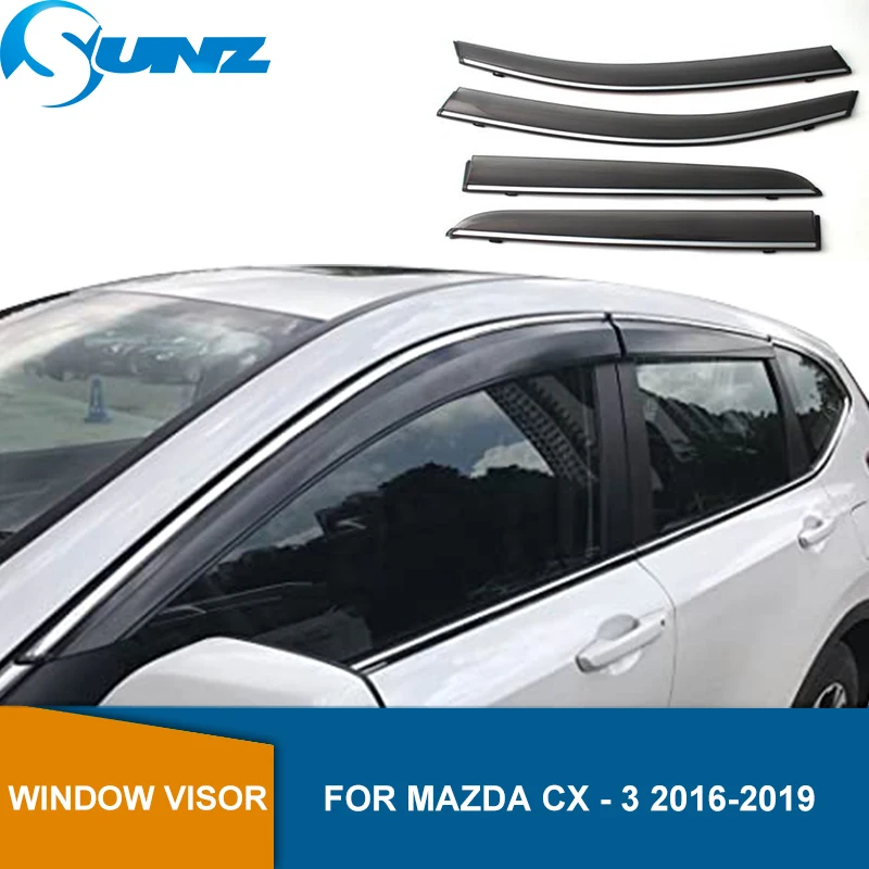 

Side Window Deflectors For Mazda CX-3 CX3 2016 2017 2018 2019 2020 2021 Window Visor Window Shields Sun Rain Guards SUNZ