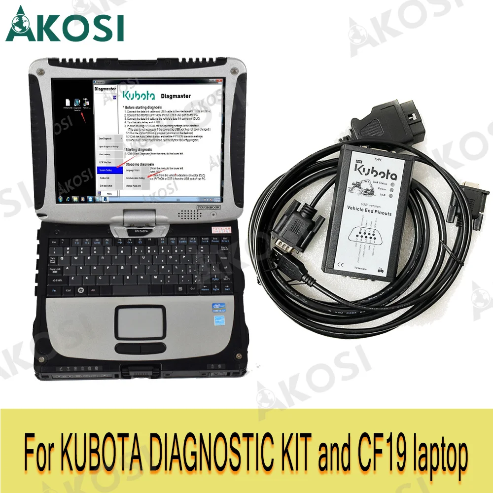 

Ноутбук CF19 для сельскохозяйственной техники Kubota, трактор, грузовик, диагностический инструмент Diagmaster D-STi Datalink