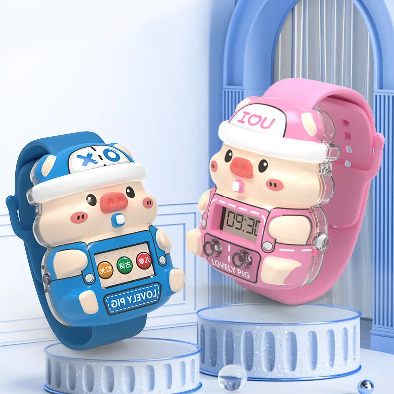 Детские наручные часы Игрушки для раннего развития мультяшная свинья детские