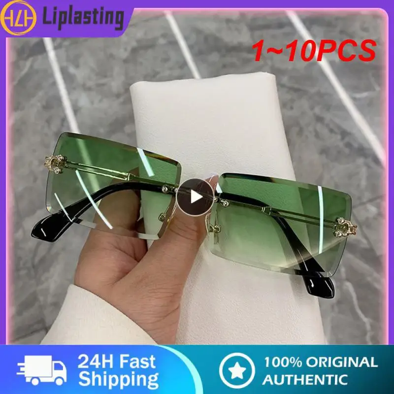 

Очки солнцезащитные маленькие прямоугольные без оправы UV400 для мужчин и женщин, модные ретро солнечные очки для велоспорта, 1-10 шт., лето 2023